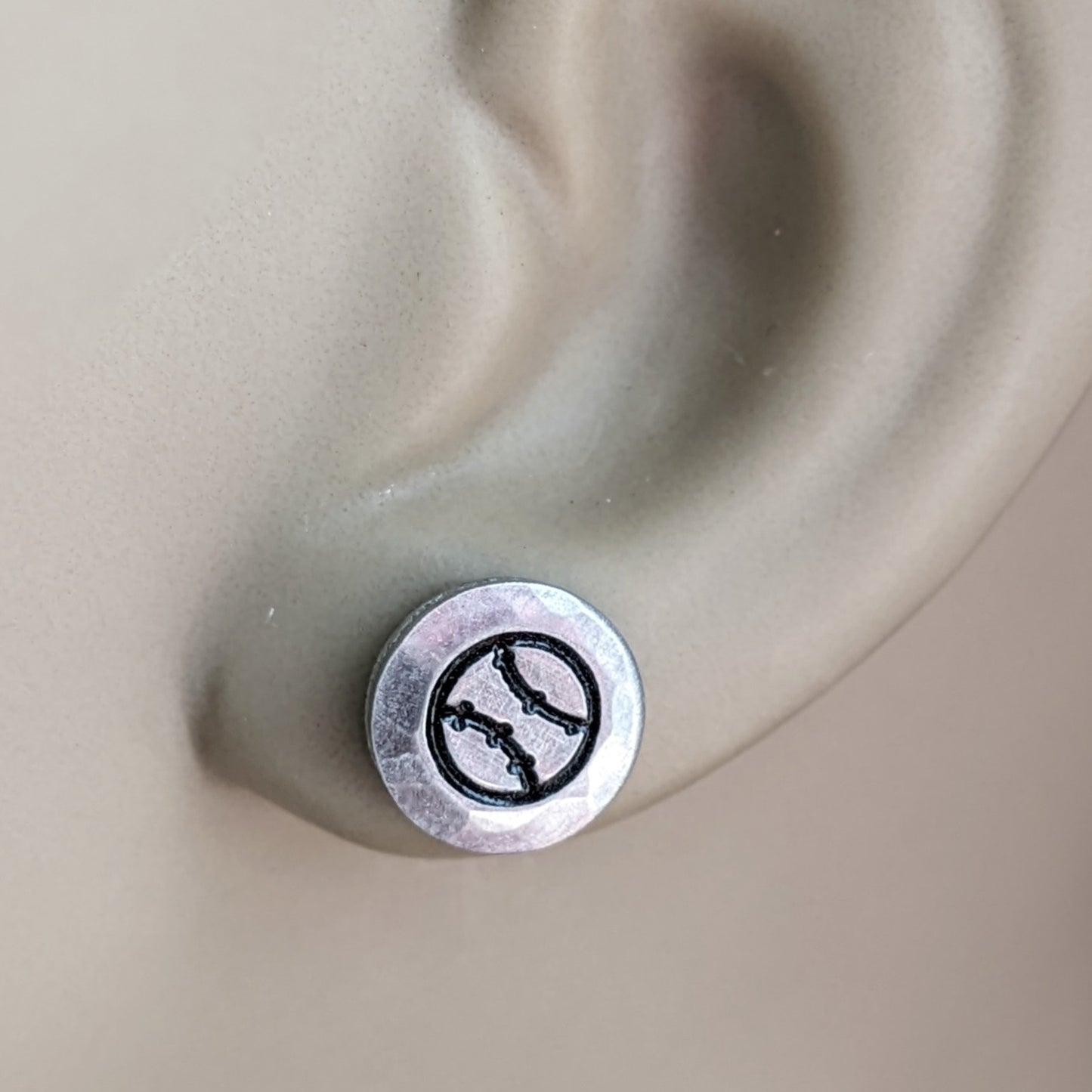 Handmade Sports Earrings, 10mm, Hypoallergenic