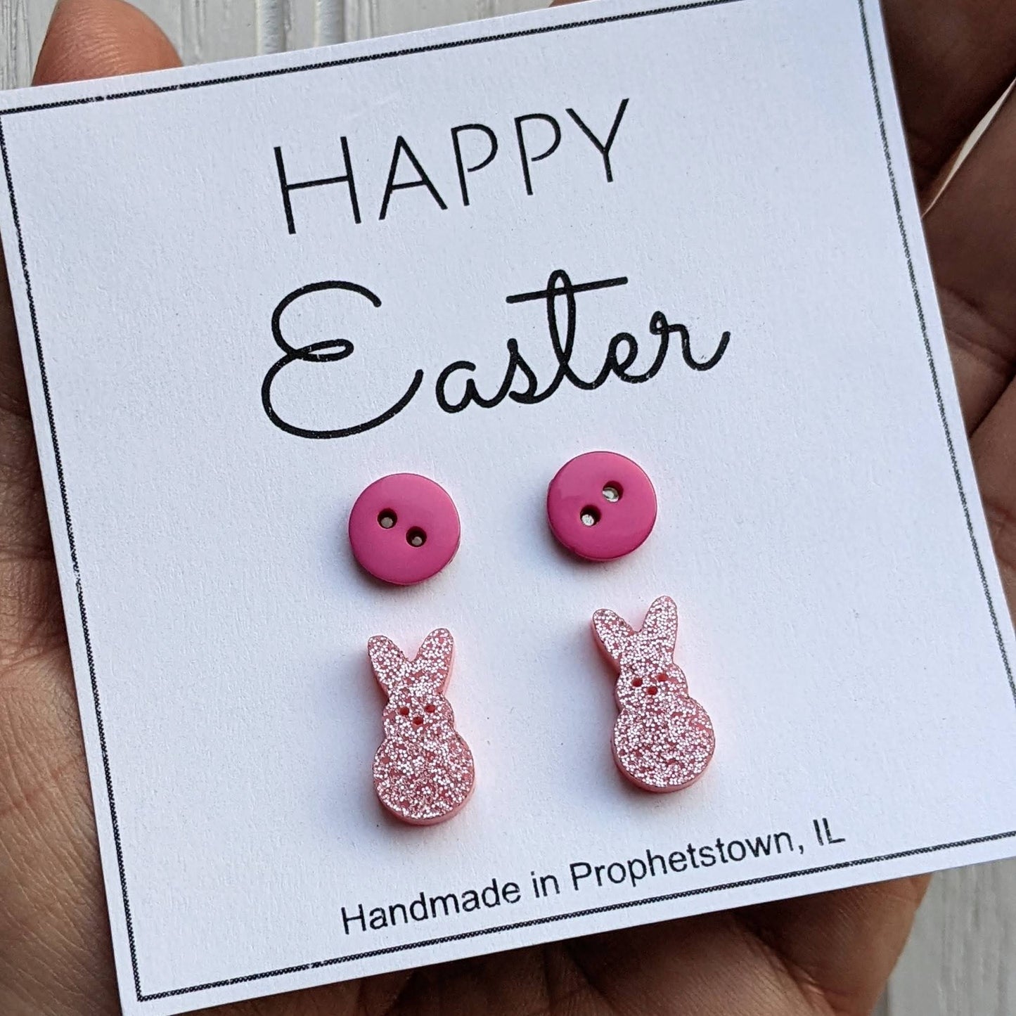 🐰✨ Glitter Bunny Stud Earrings Set – The Perfect Easter Jewelry Gift!