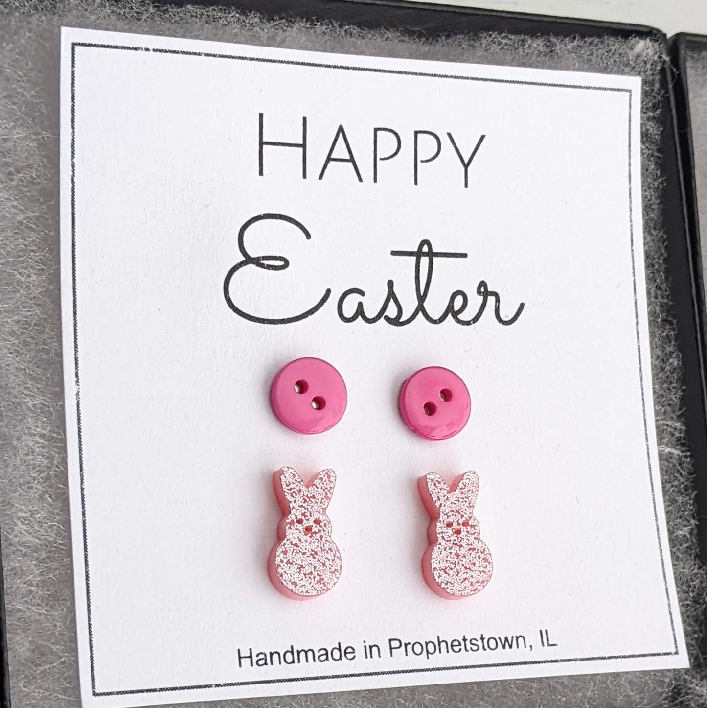 🐰✨ Glitter Bunny Stud Earrings Set – The Perfect Easter Jewelry Gift!