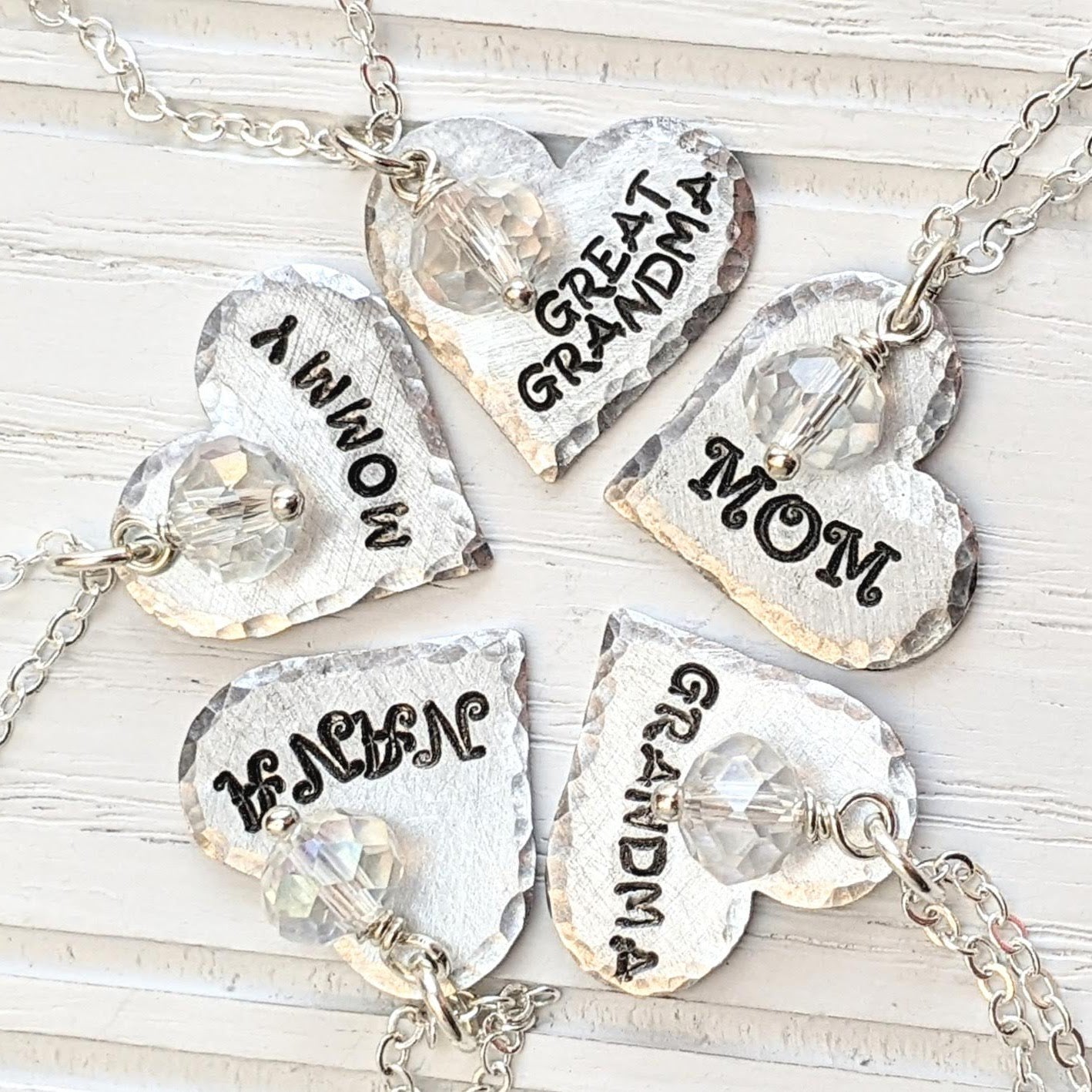 Mother's Day Name Heart Silver Necklace