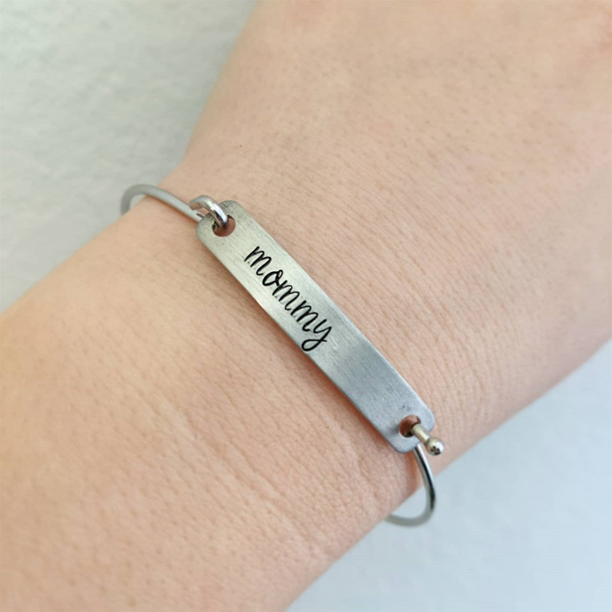 Name Plate Bangle Bracelet