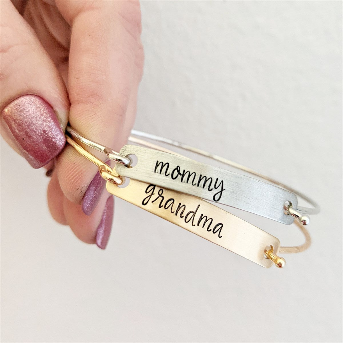 Name Plate Bangle Bracelet