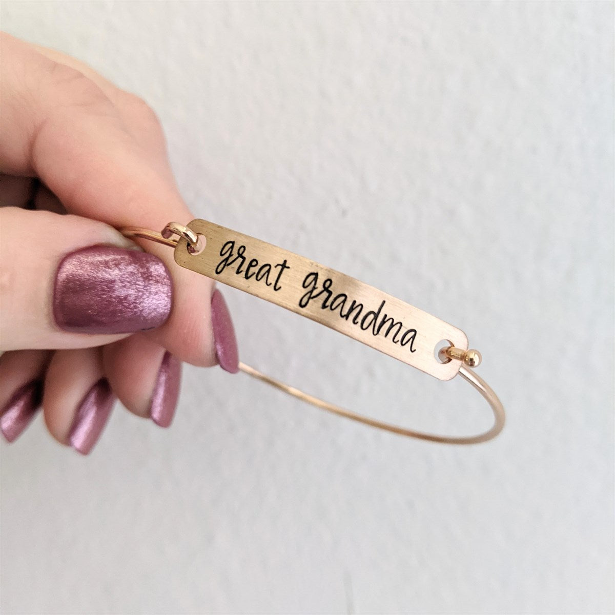 Name Plate Bangle Bracelet