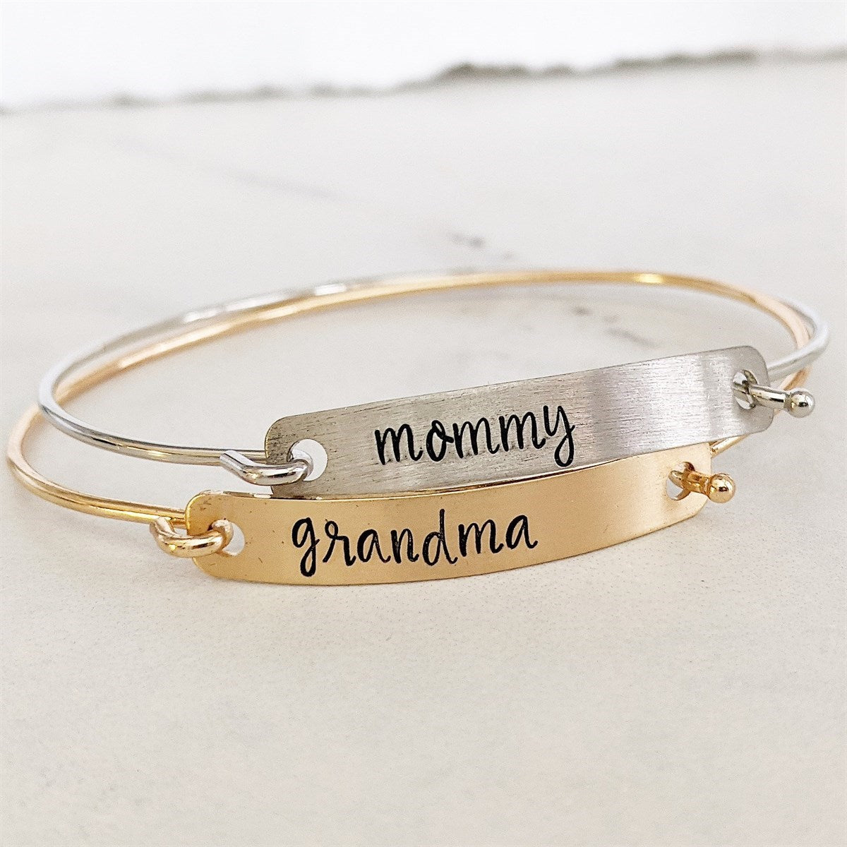 Name Plate Bangle Bracelet