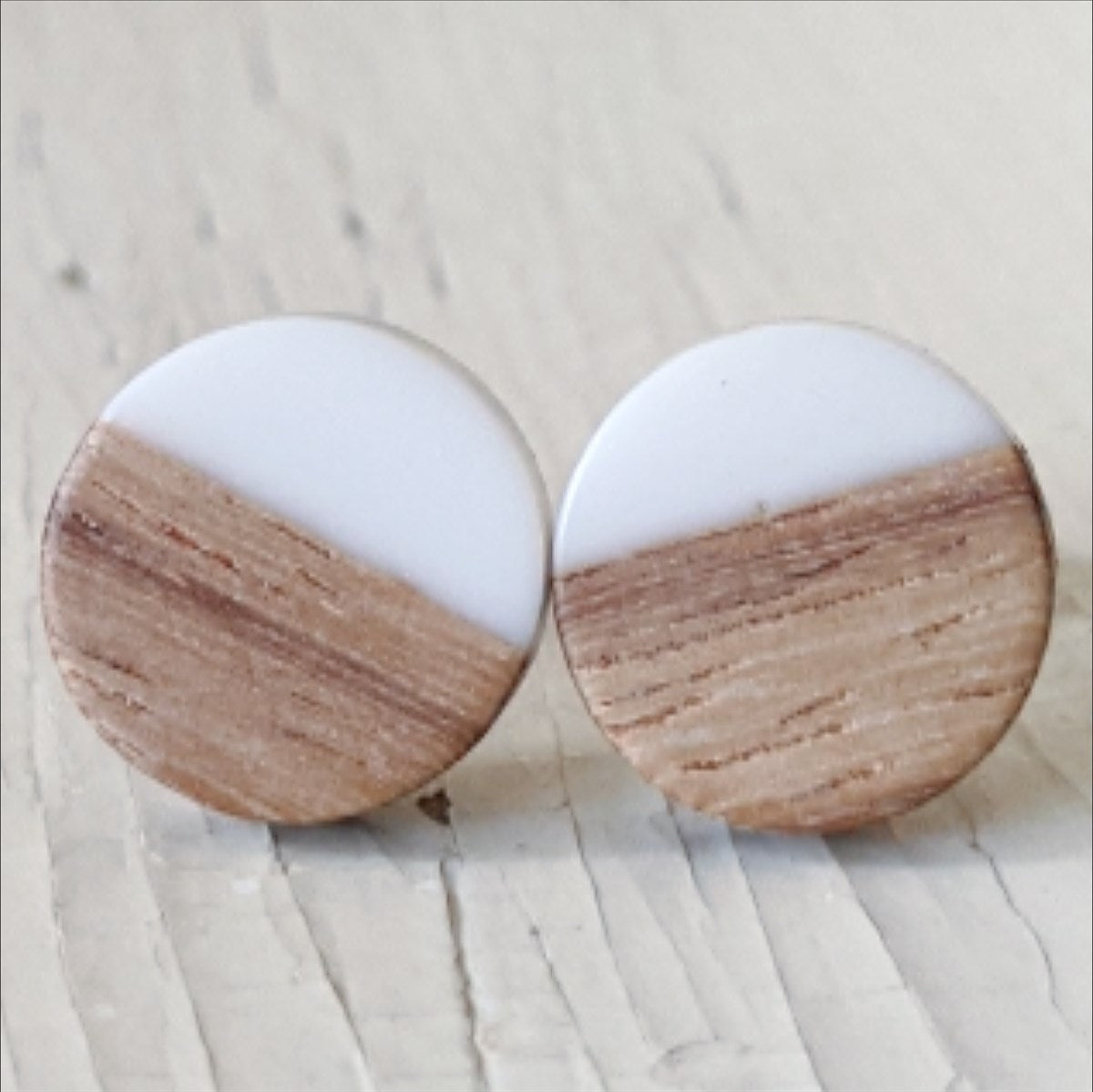 Wood Resin Stud Earring Collection