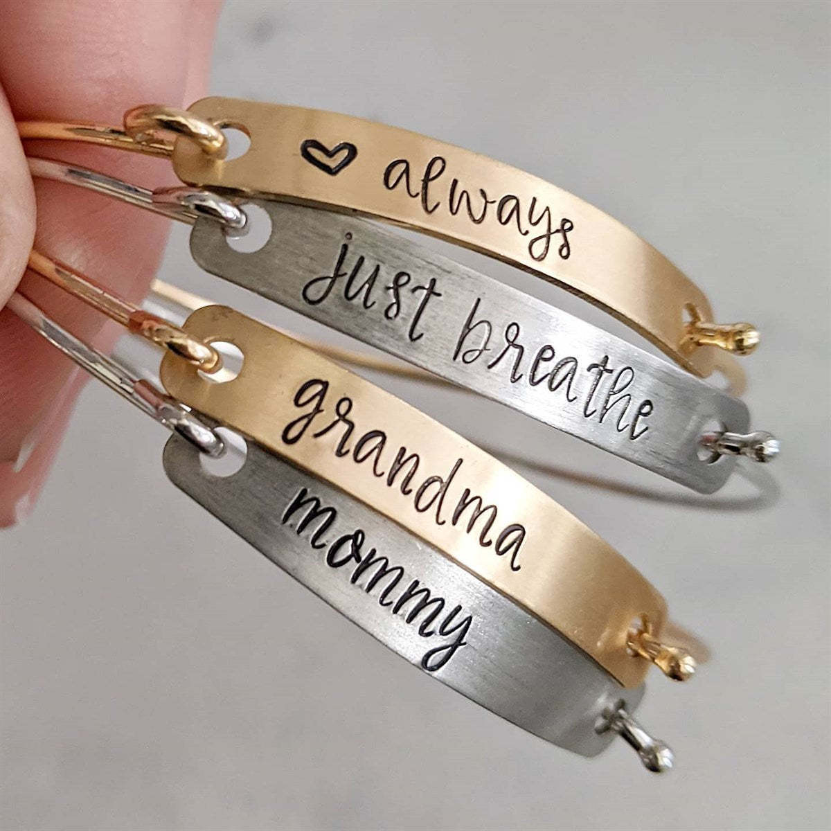 Name Plate Bangle Bracelet