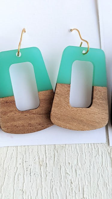 Wood Trapezoid Cut Out Dangle Collection
