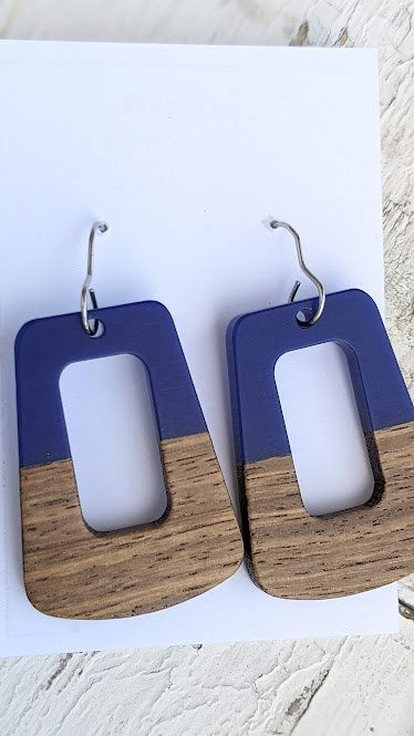 Wood Trapezoid Cut Out Dangle Collection