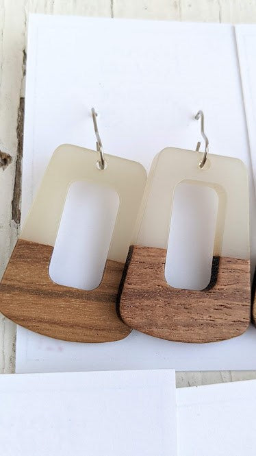 Wood Trapezoid Cut Out Dangle Collection