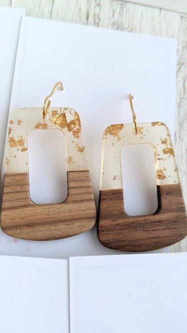 Wood Trapezoid Cut Out Dangle Collection