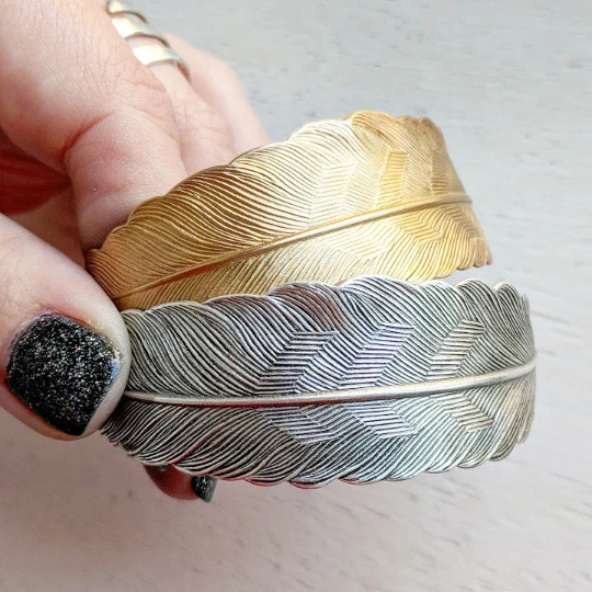 Feather Bracelet - Gold or Silver Feather