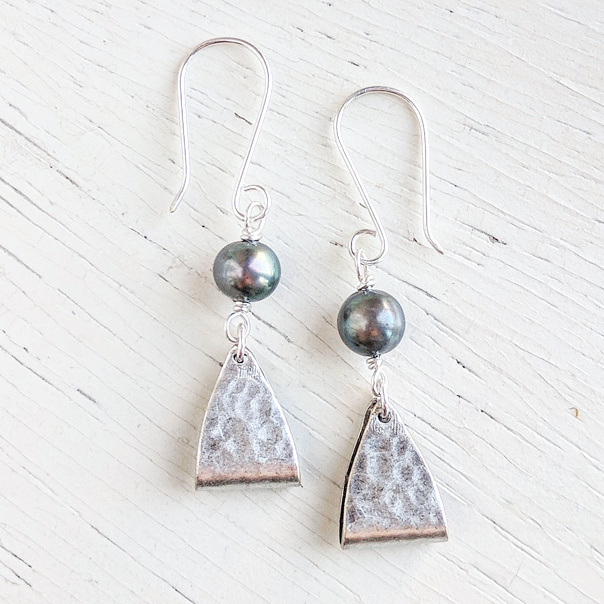 Black Pearl Sterling Silver Earrings - As Seen On TV's "The Fosters" - Worn by Amanda Leighton as Emma