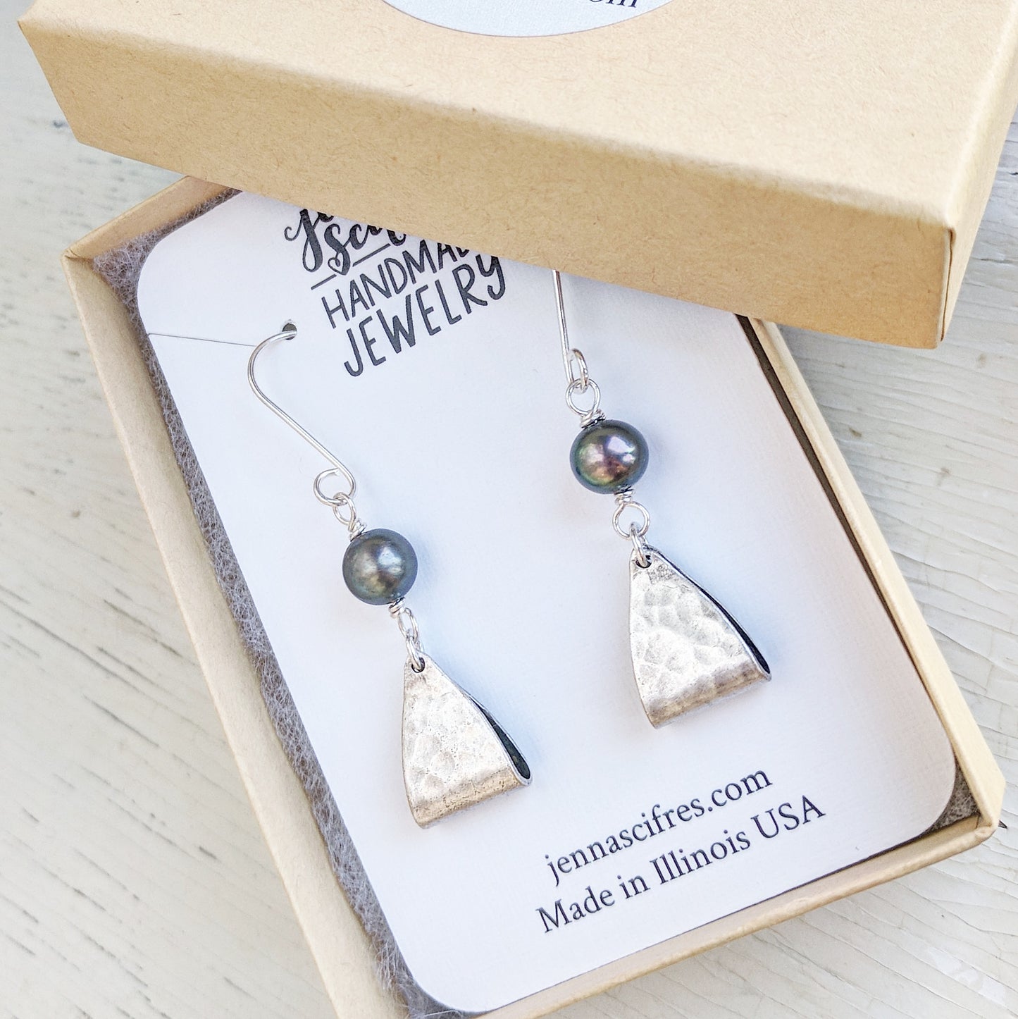 Black Pearl Sterling Silver Earrings - As Seen On TV's "The Fosters" - Worn by Amanda Leighton as Emma