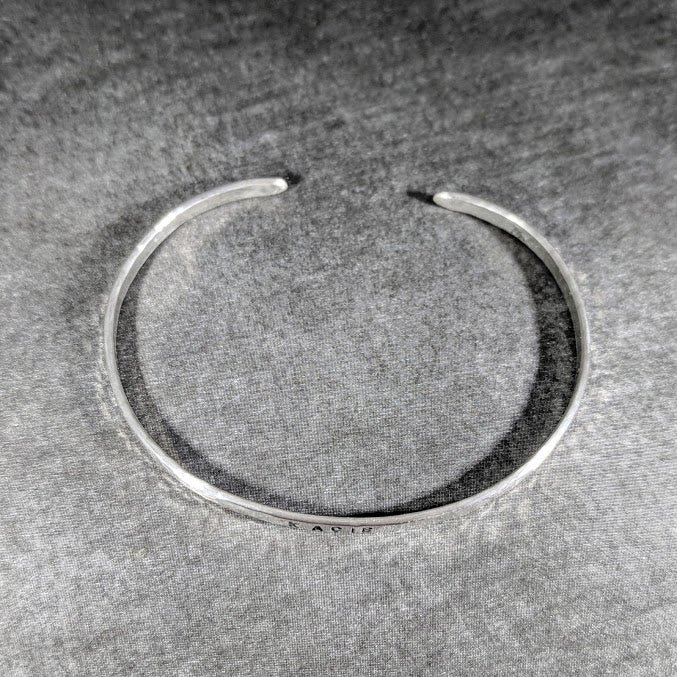 Sterling Silver Hammered Skinny Cuff Bracelet