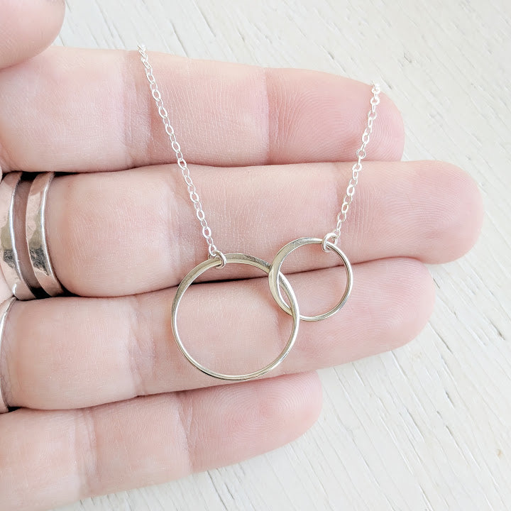Two Circles Sterling Silver Necklace