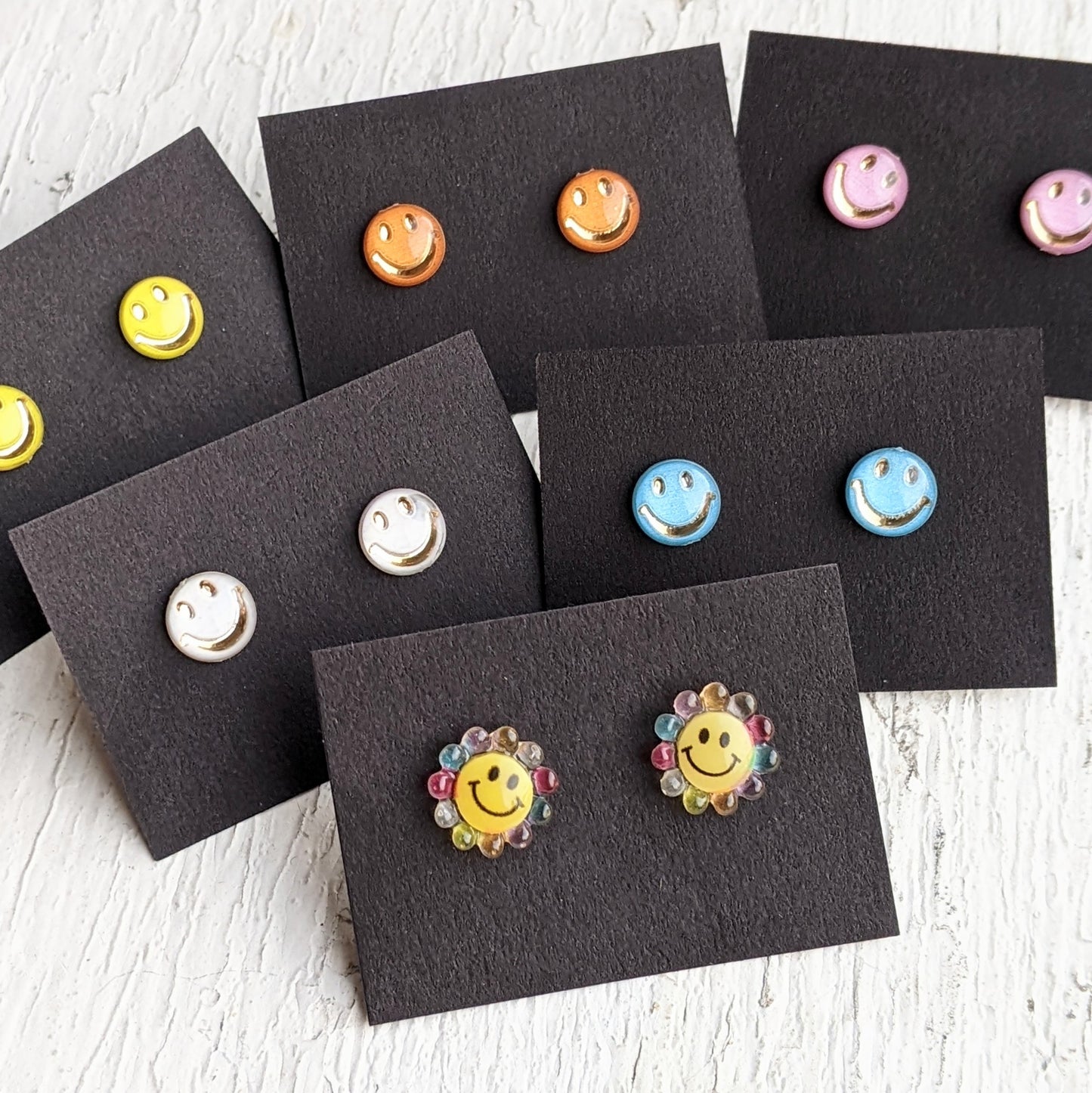 Smiley Face Stud Earring Collection