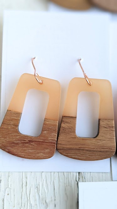Wood Trapezoid Cut Out Dangle Collection