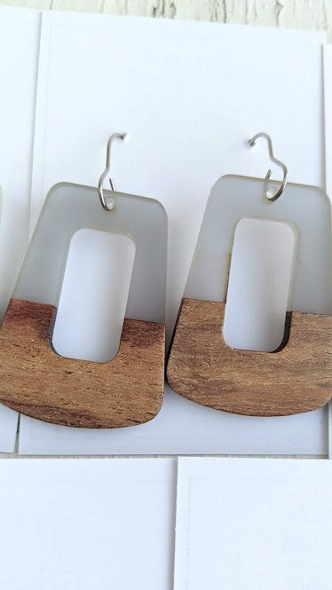 Wood Trapezoid Cut Out Dangle Collection