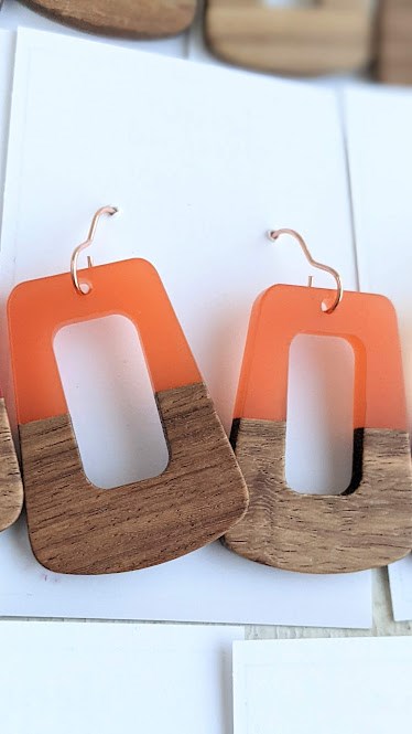 Wood Trapezoid Cut Out Dangle Collection