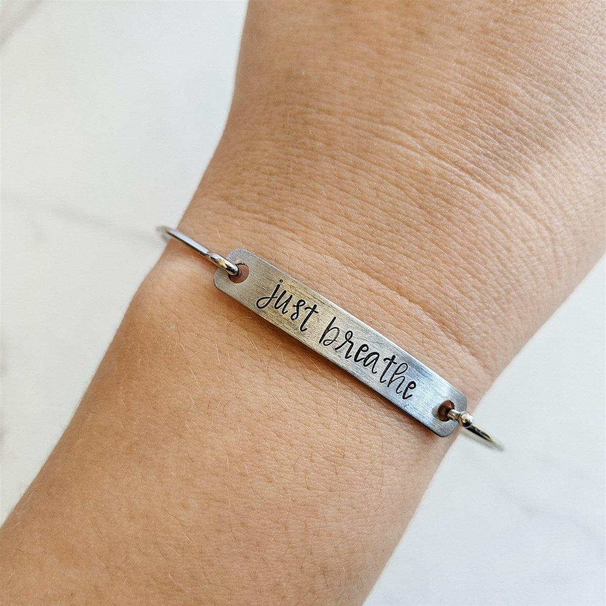 Name Plate Bangle Bracelet