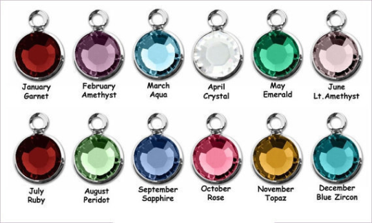 Mother's Name Tag Birthstone Necklace - Stainless Steel Chain