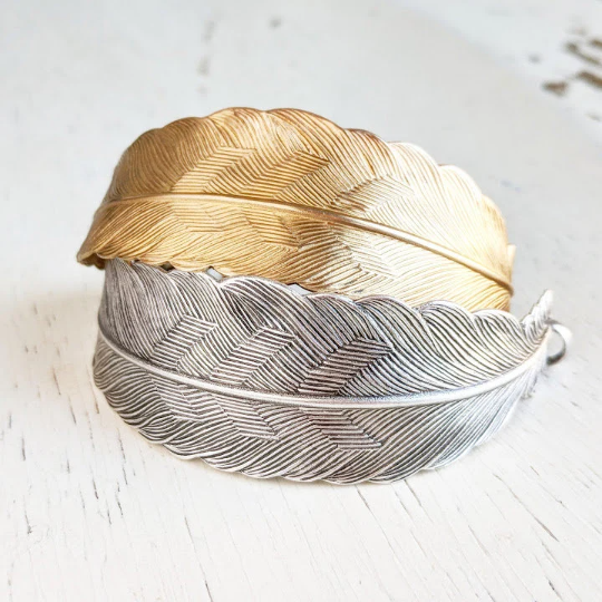 Curvy handmade open cuff silver bangle