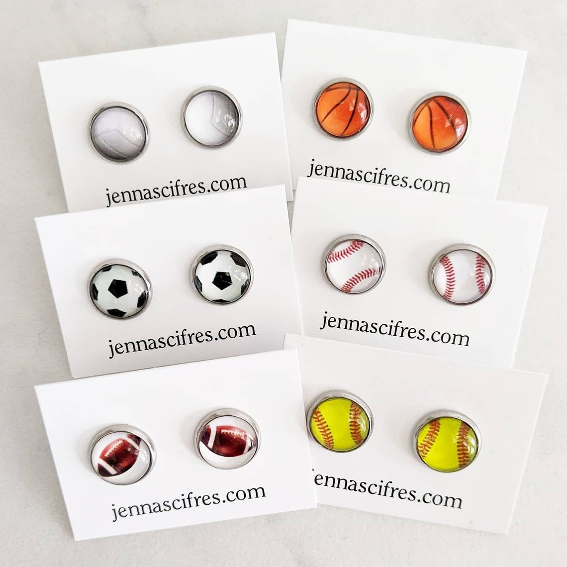 Sports Stud Earrings - Stainless Steel