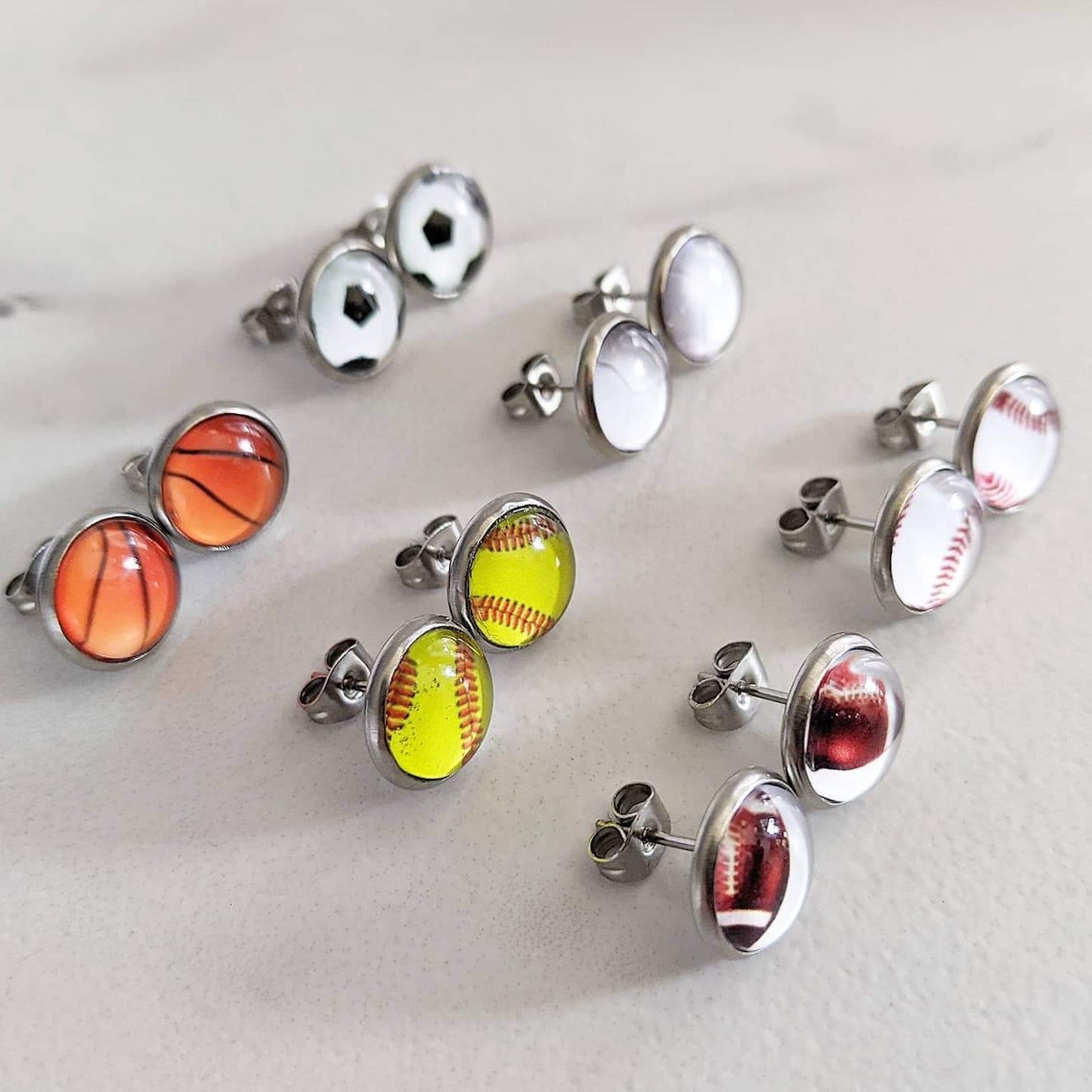 Sports Stud Earrings - Stainless Steel