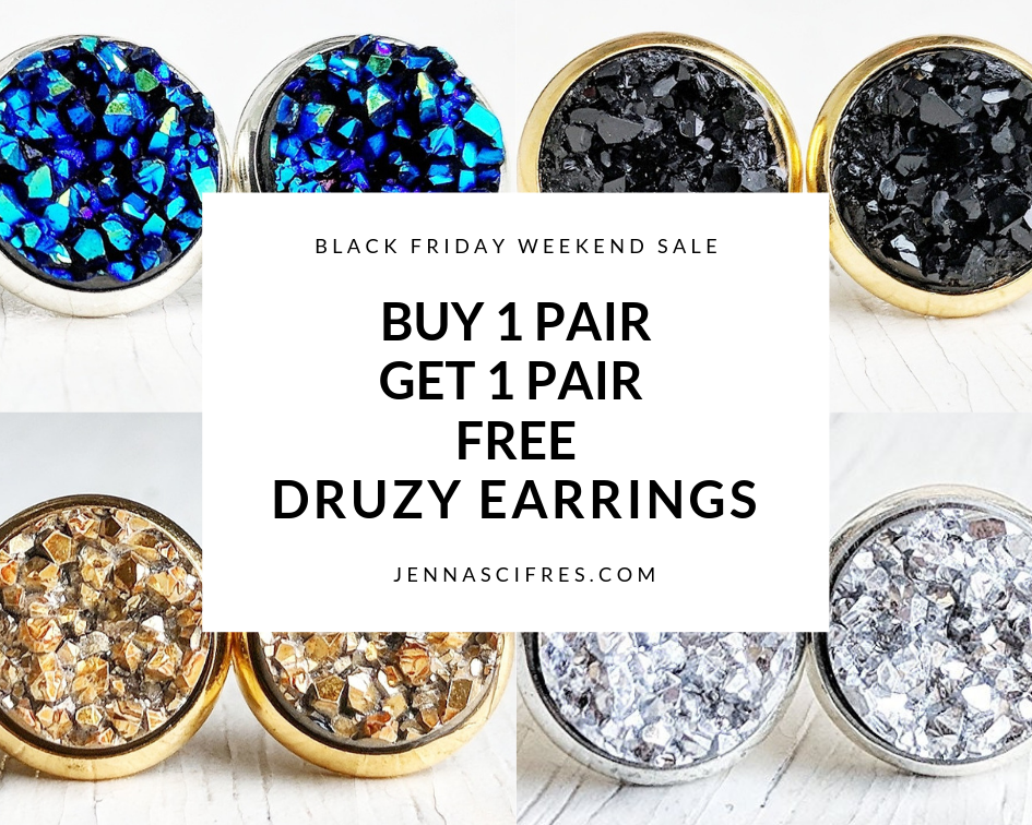 Druzy Earrings Buy 1 Get 1 Free 😍 this weekend only ✨