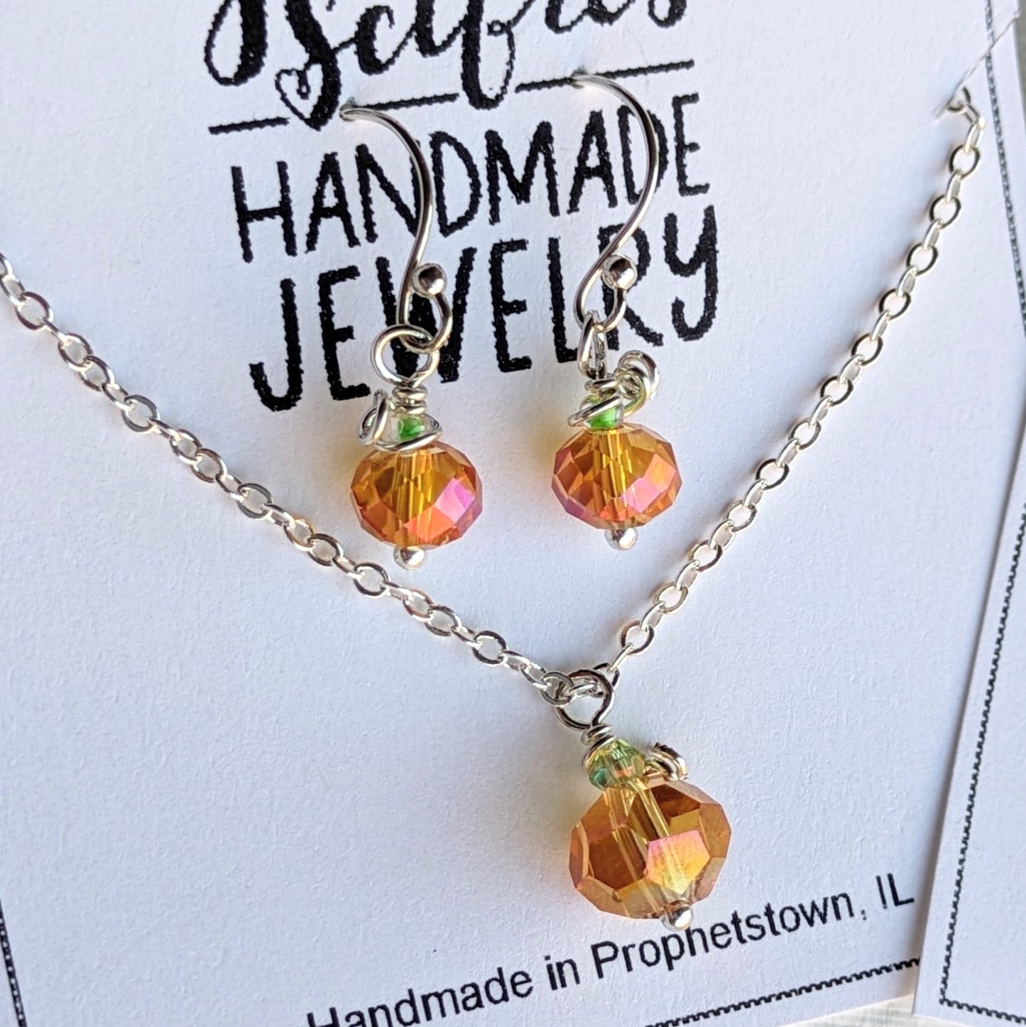 Pumpkin Crystal Jewelry