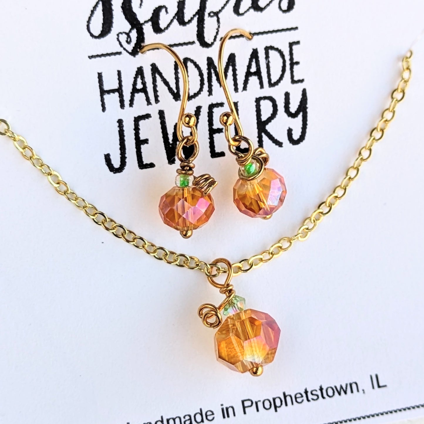 Pumpkin Crystal Jewelry