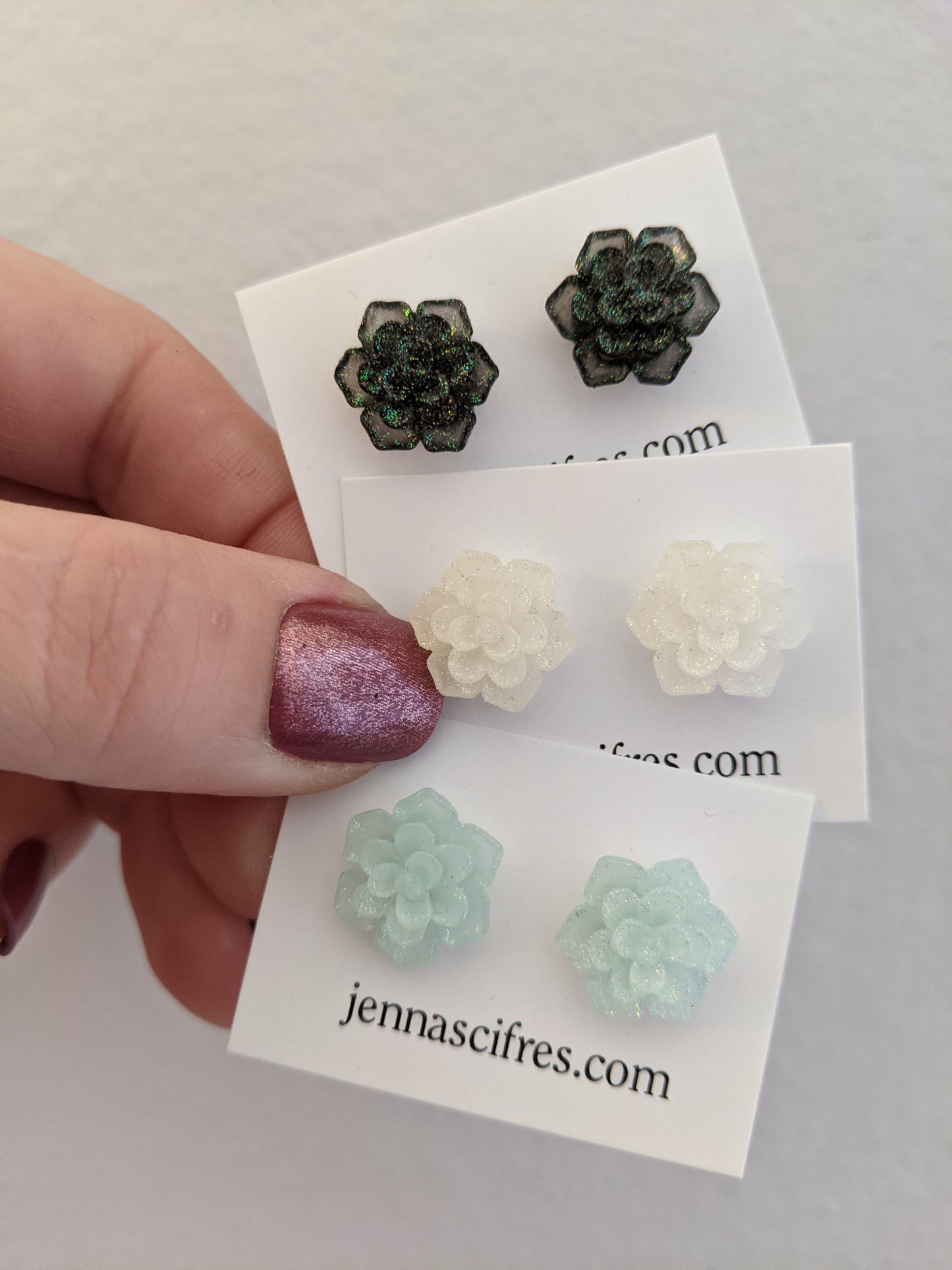 Flower and Succulent Stud Earrings