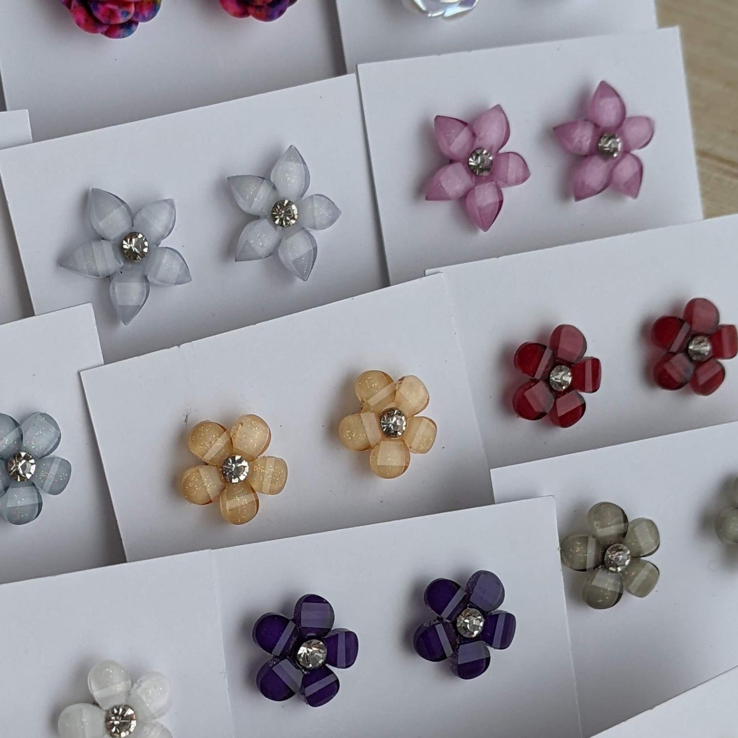 Flower and Succulent Stud Earrings