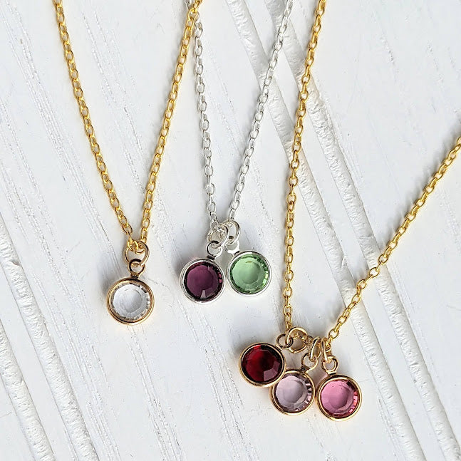 Family Birthstone Crystal Necklace