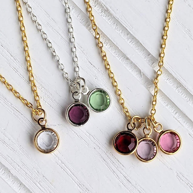 Family Birthstone Crystal Necklace