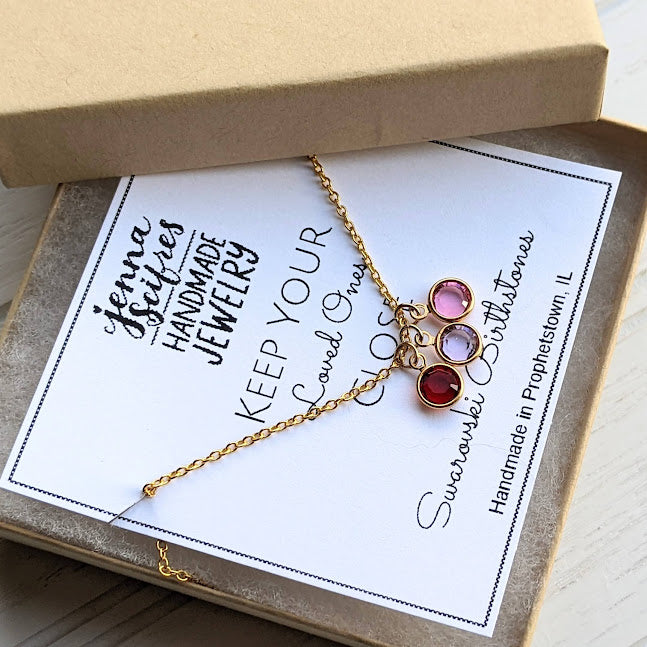 Family Birthstone Crystal Necklace