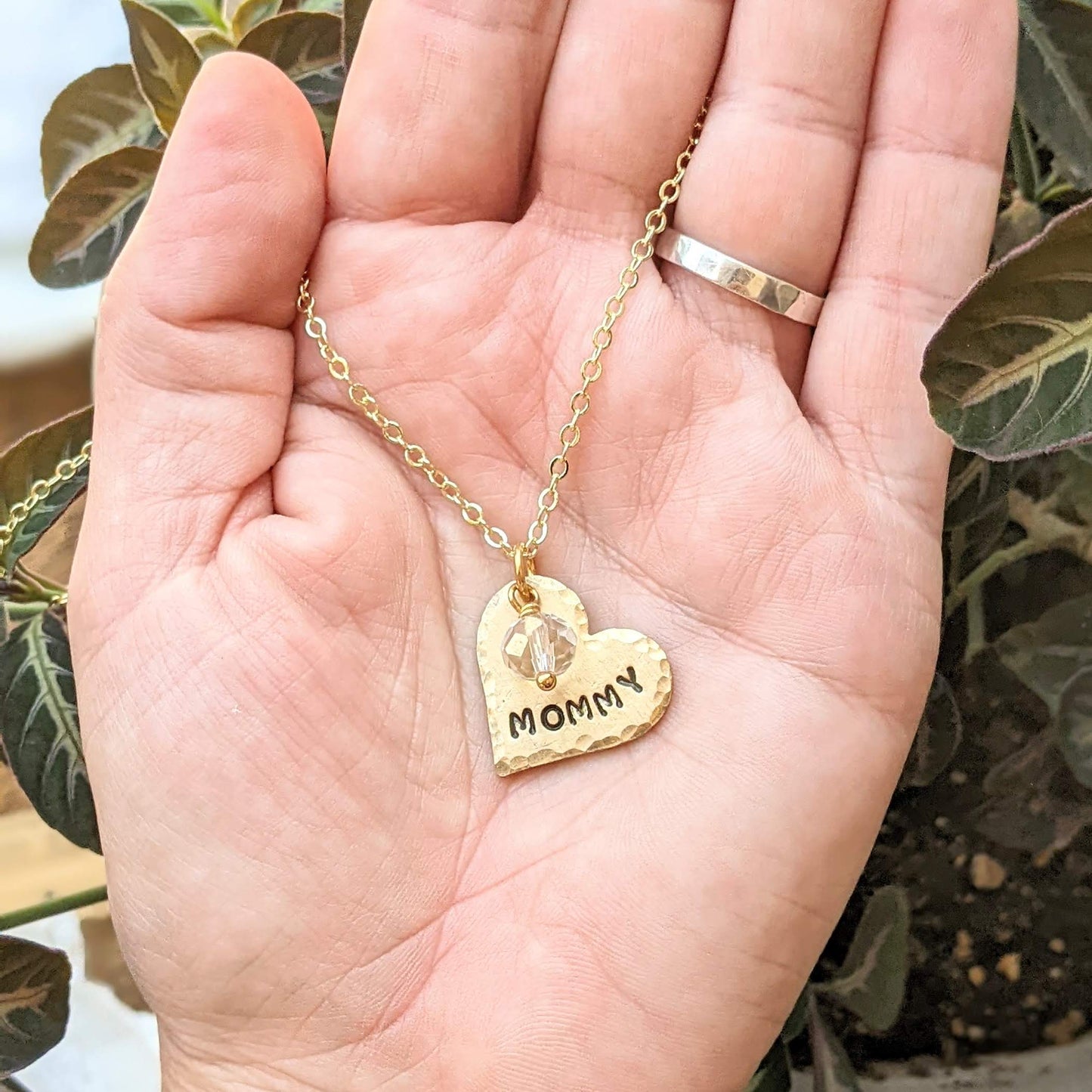 Mother's Day Name Heart Gold Necklace