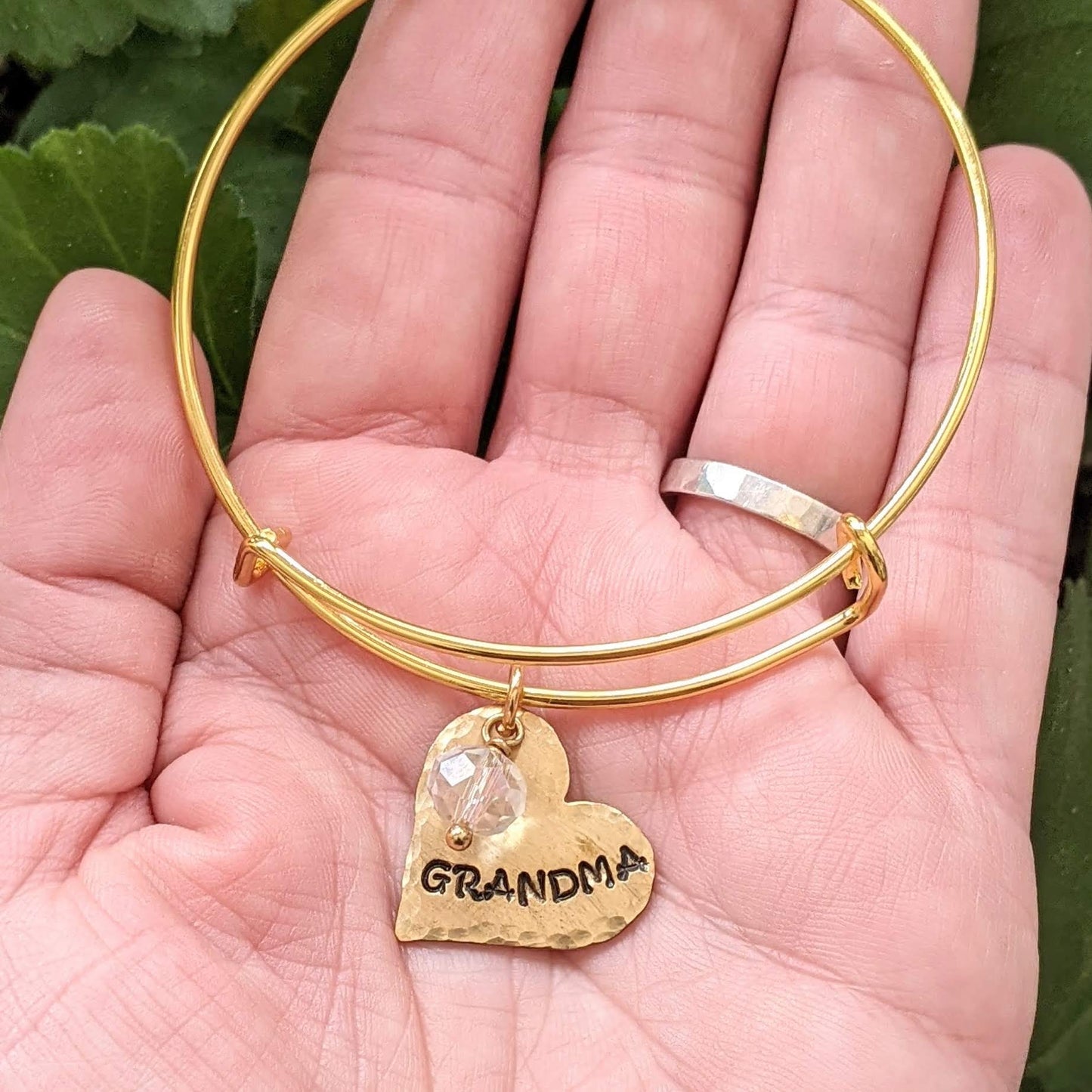 Mother's Day Name Heart Gold Bangle