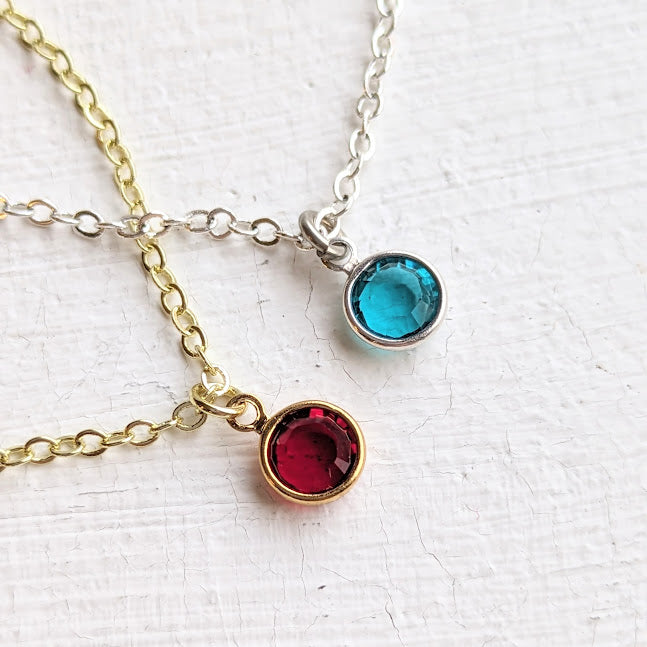 Family Birthstone Crystal Necklace