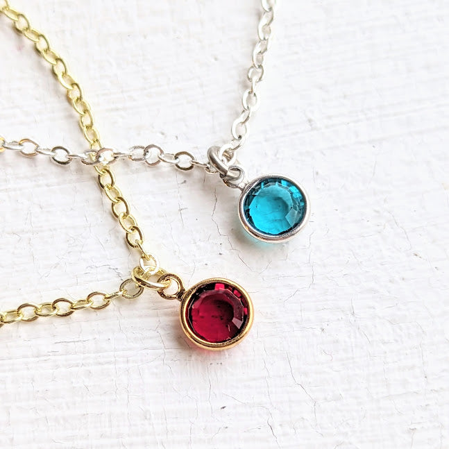 Family Birthstone Crystal Necklace