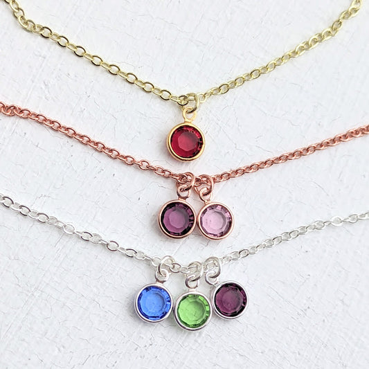 Family Birthstone Crystal Necklace