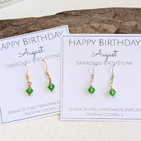 Birthstone Crystal Dangle Earrings