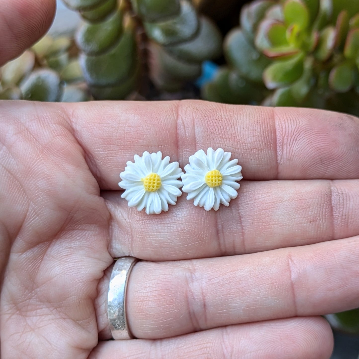 Flower and Succulent Stud Earrings