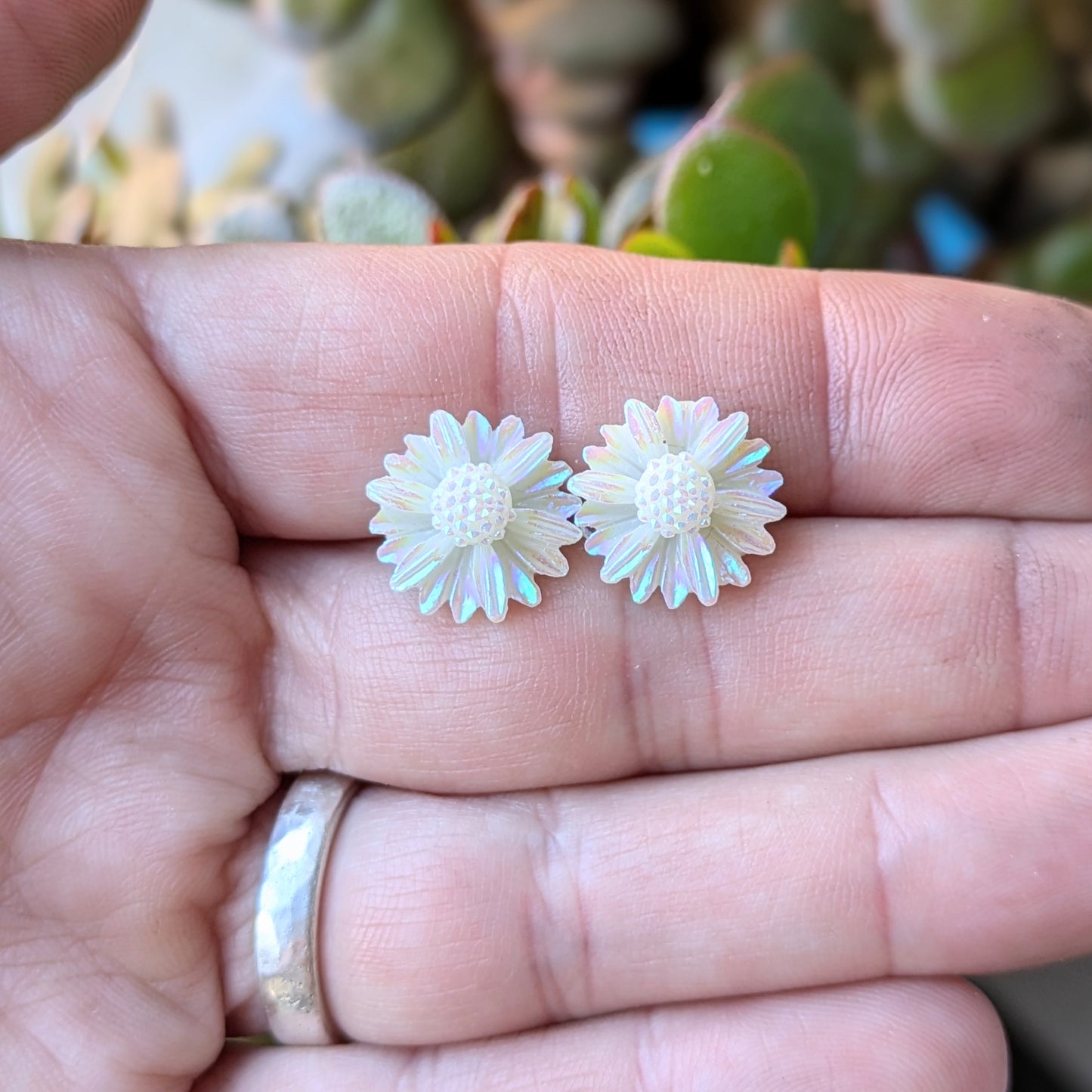 Flower and Succulent Stud Earrings