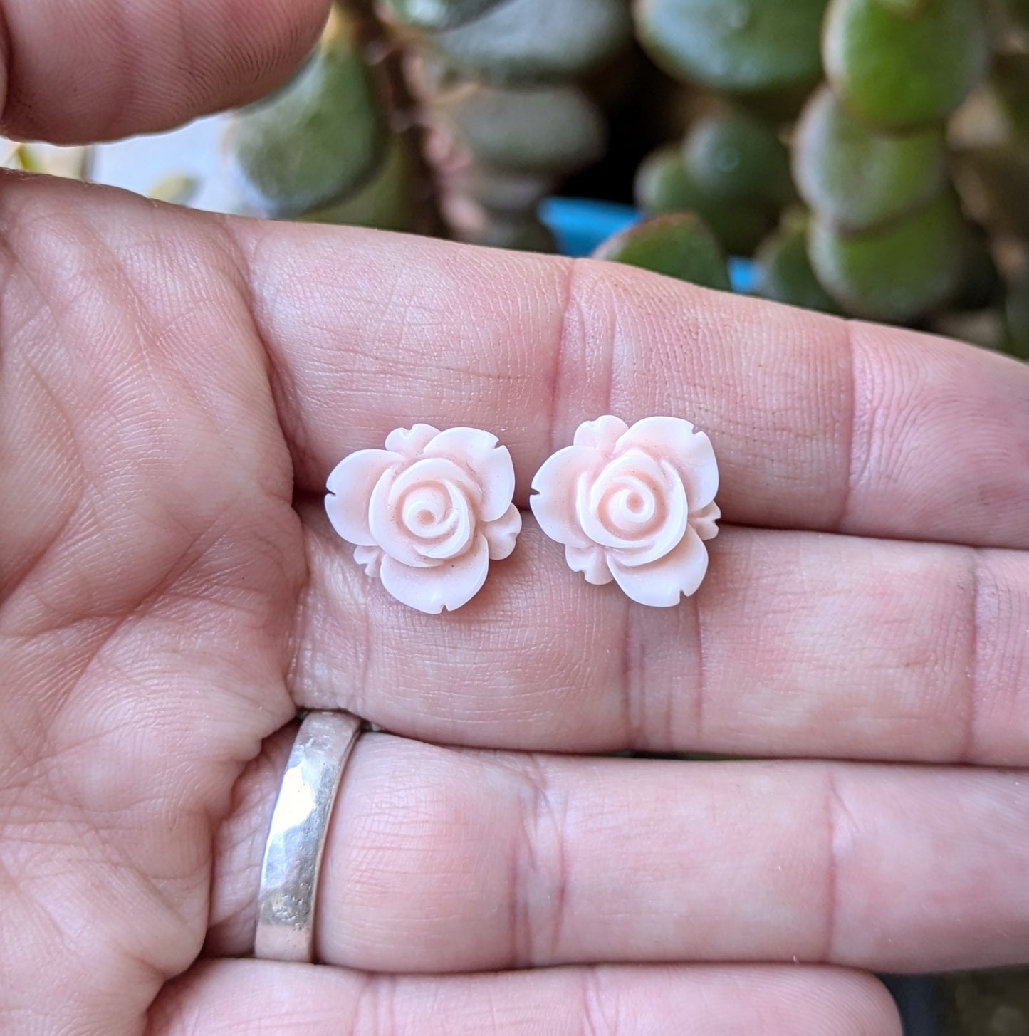 Flower and Succulent Stud Earrings