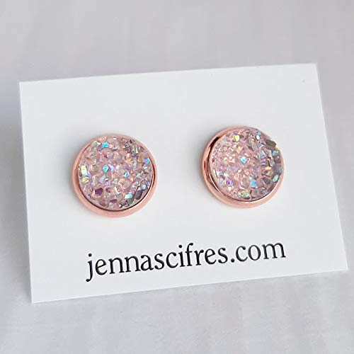 Sparkly Pink Opal on Rose Gold