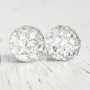 Clear Sparkly Stud Earrings - Hypoallergenic