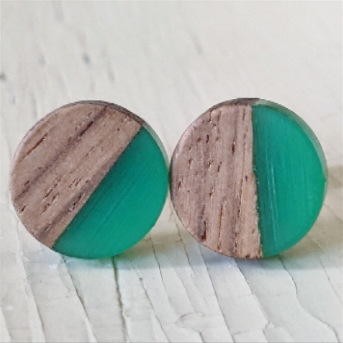 Wood Resin Stud Earring Collection