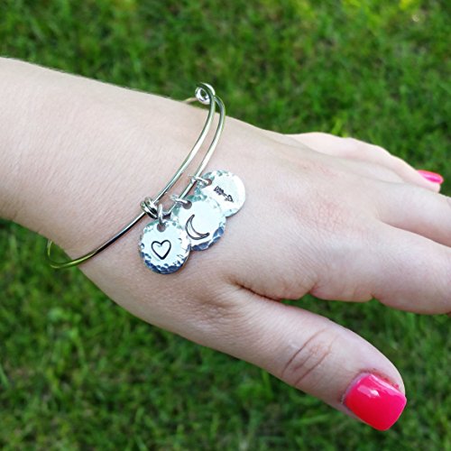 Love You to the Moon and Back Bangle Bracelet