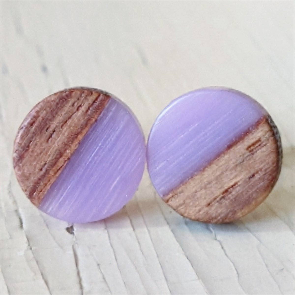 Wood Resin Stud Earring Collection